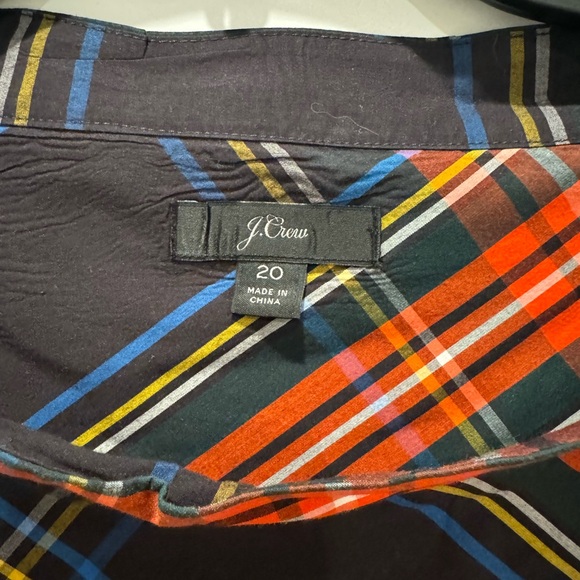 J. Crew Funnelneck shirt in Stewart tartan with jeweled buttons - Picture 6 of 7